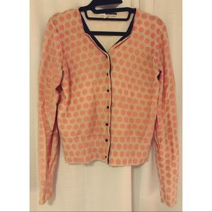 Coral polka dot sweater from Anthropologie
